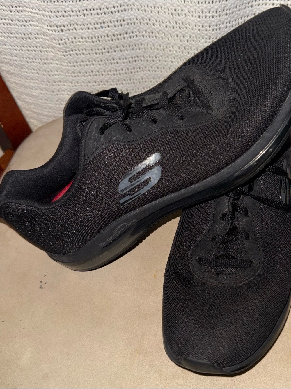 Skechers Women's Black Athletic Slip-On Knit Trainers